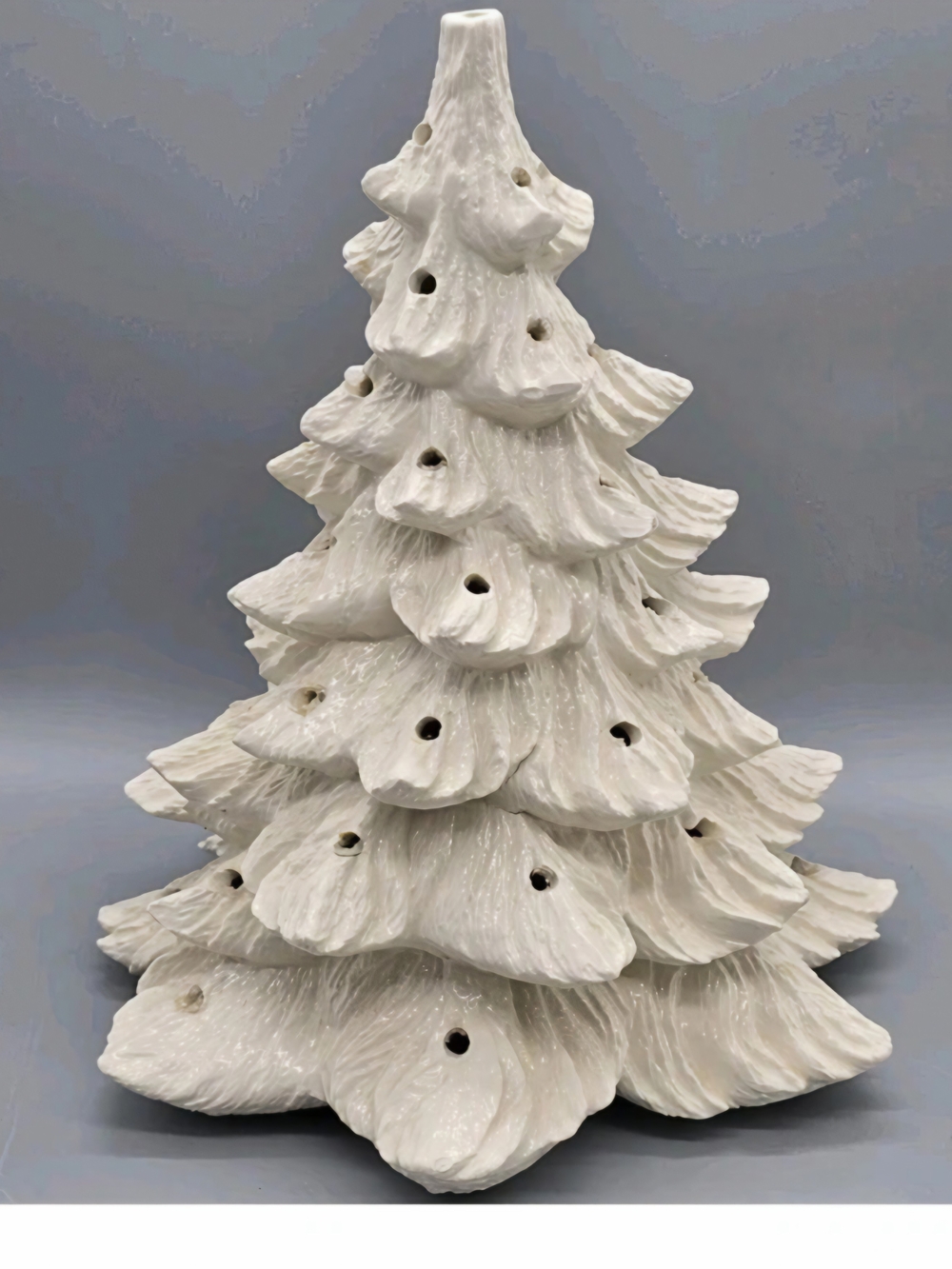 Howell Mold Inc Ceramic Christmas Tree Topiary White Multicolor Lights 15 in - Picture 3 of 11